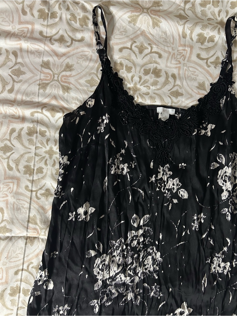 Apt. 9 Black Floral Lace-Trim Cami - Picture 2 of 6